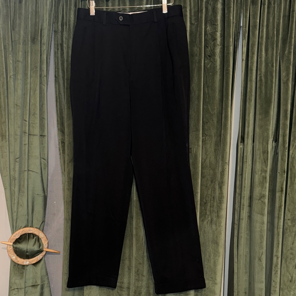 Louis Raphael Men's Elegant Black Dress Pants